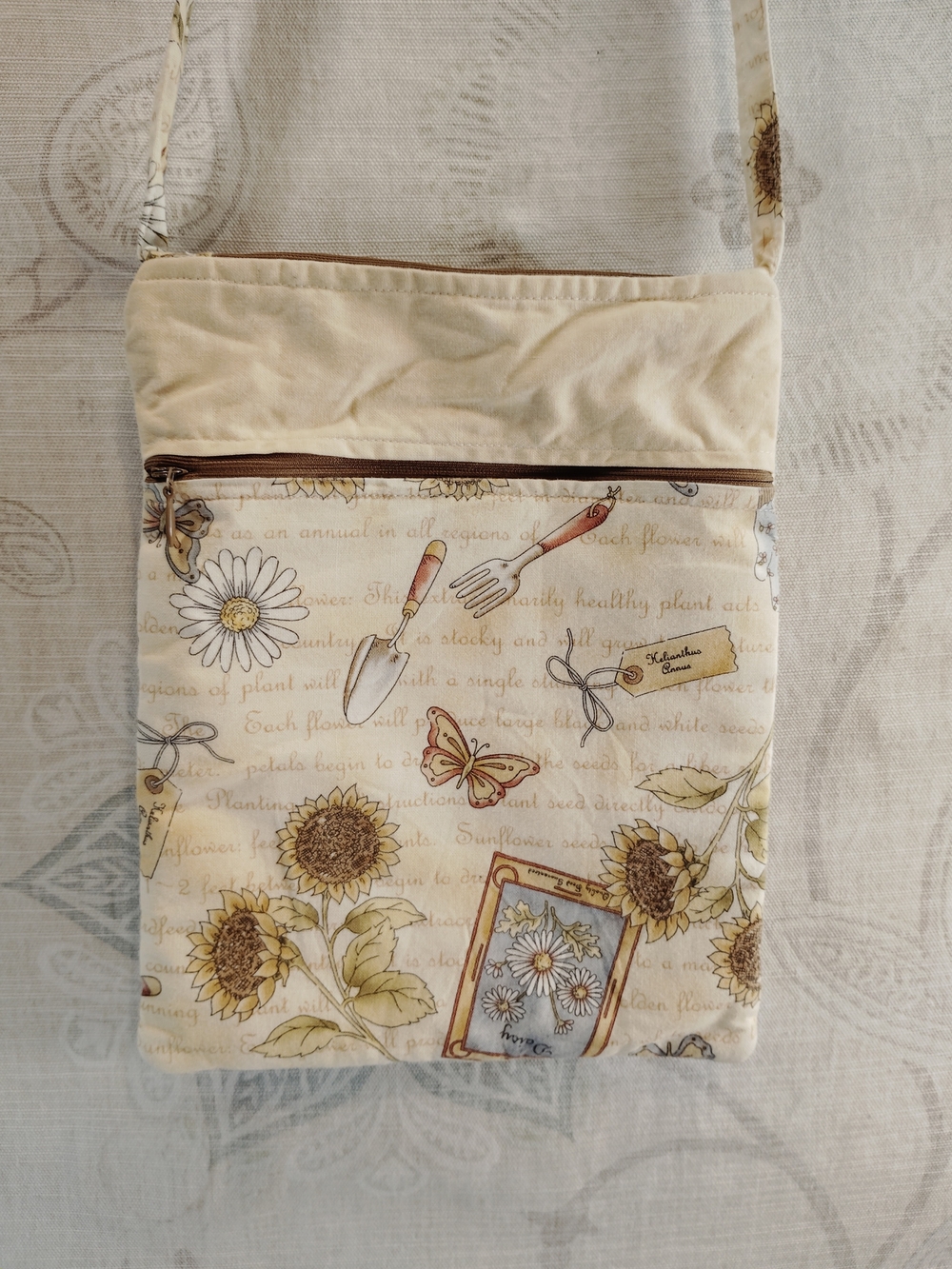 Floral Sunflower Crossbody Bag - Cream